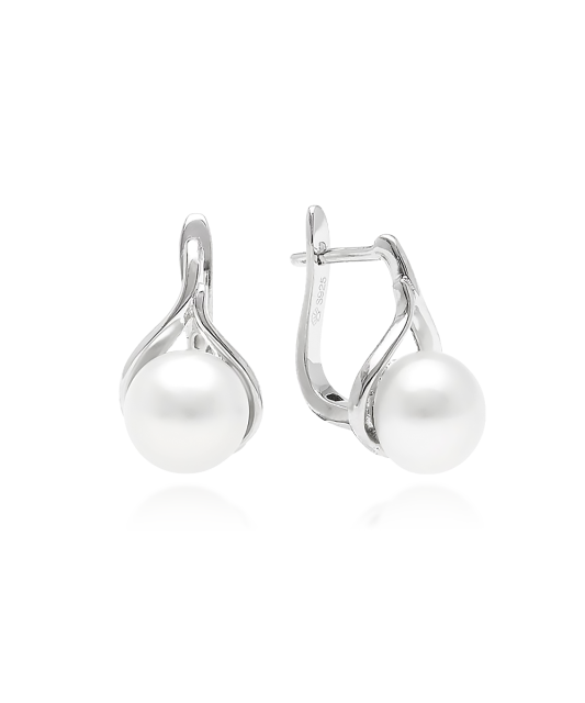 Sudraba auskari ar pērlēm - Goldinga