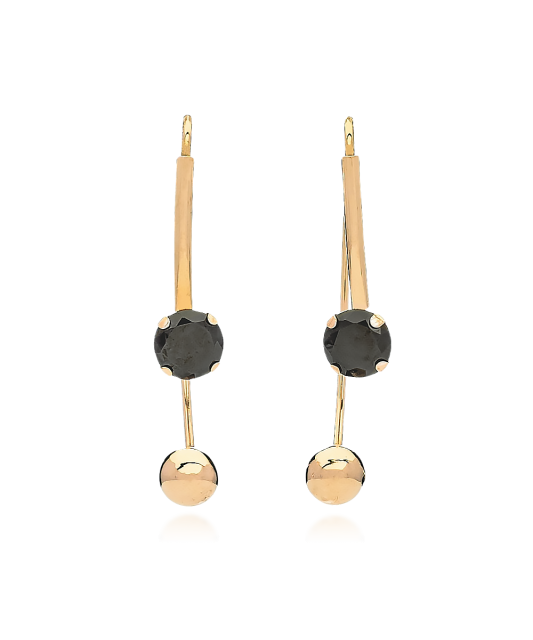 Золотые серьги с цирконами