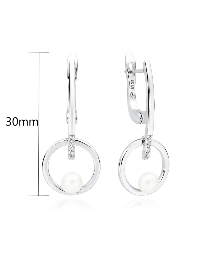 Sudraba auskari ar pērlēm un cirkonijiem - Goldinga