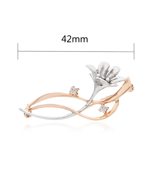 Zelta sakta ar cirkonijiem "Puķe" - Goldinga