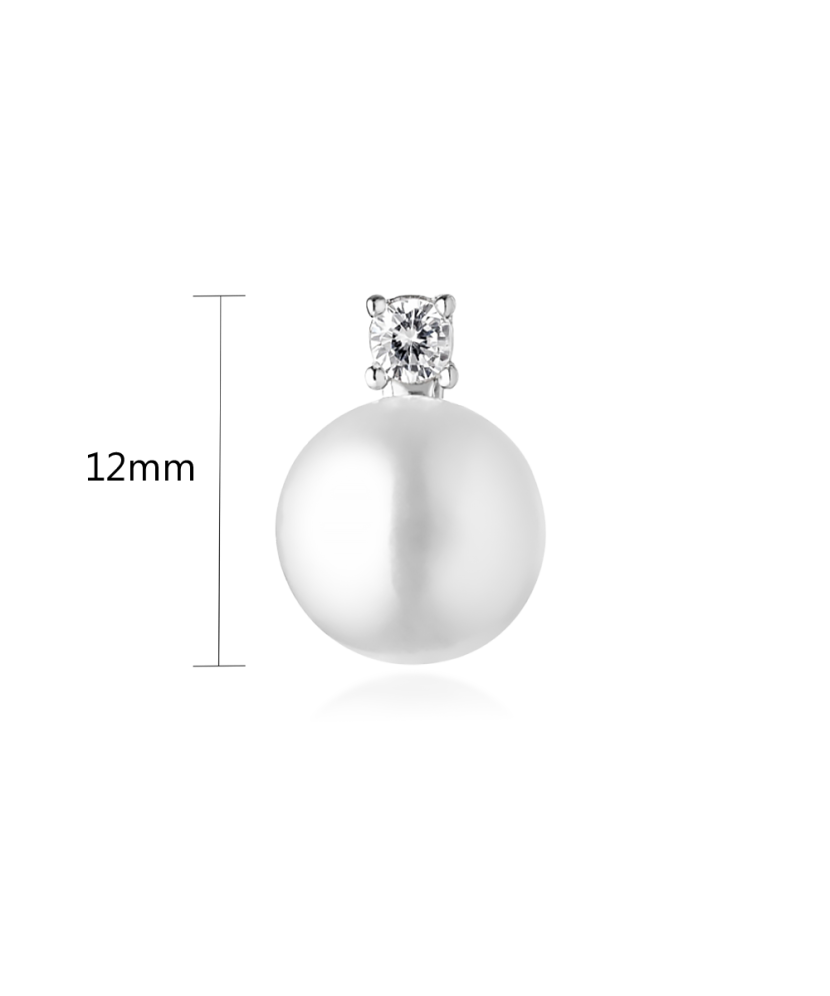 Серебряная подвеска с жемчугом и цирконами