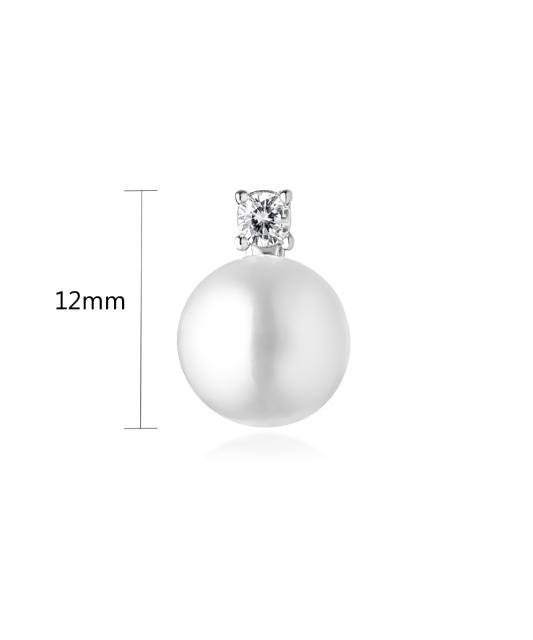 Серебряная подвеска с жемчугом и цирконами