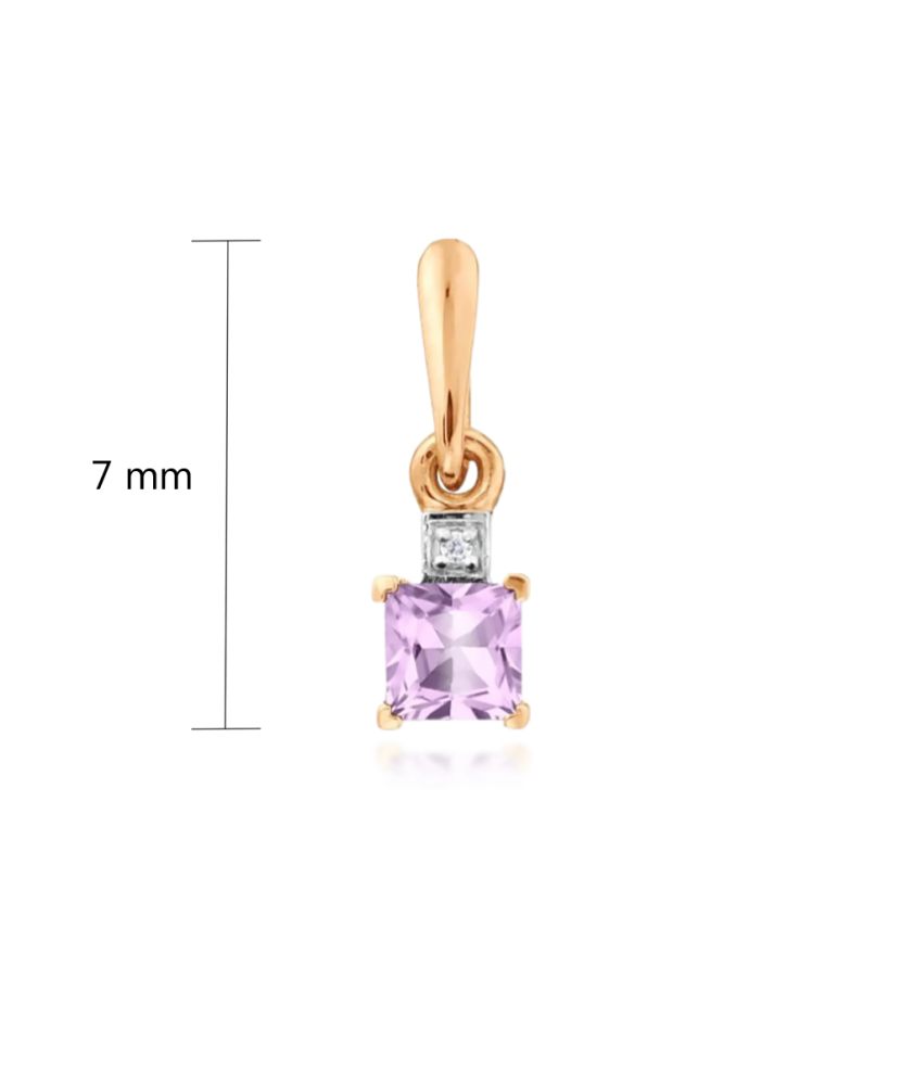 Zelta piekariņš ar ametistu un cirkonijiem - Goldinga