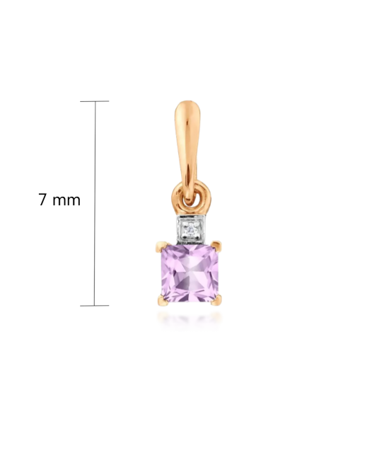 Zelta piekariņš ar ametistu un cirkonijiem - Goldinga