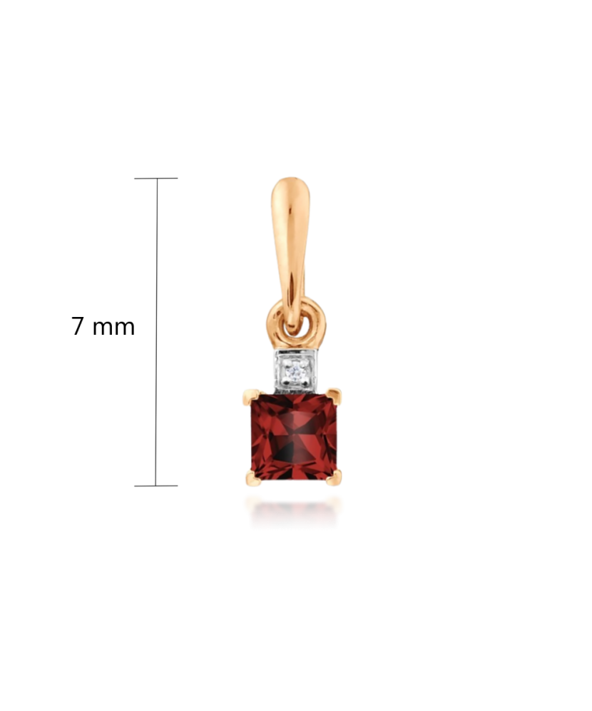 Золотая подвеска с гранатом и цирконами