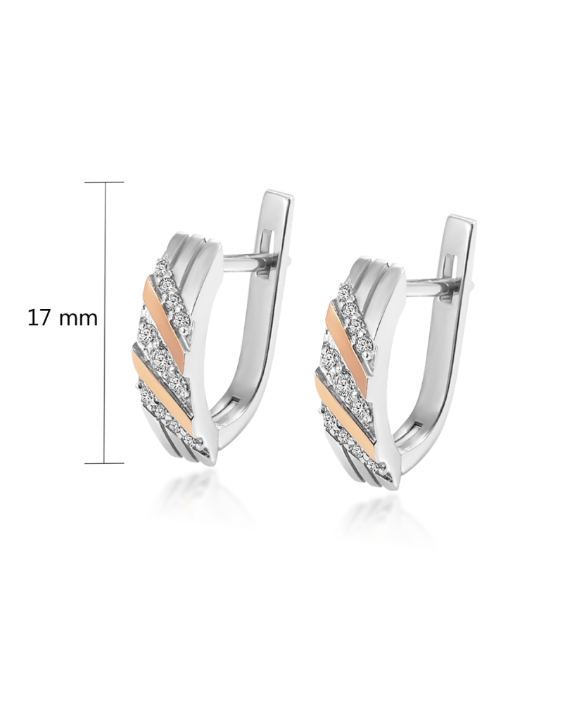 Sudraba apzeltīti auskari ar cirkonijiem - Goldinga