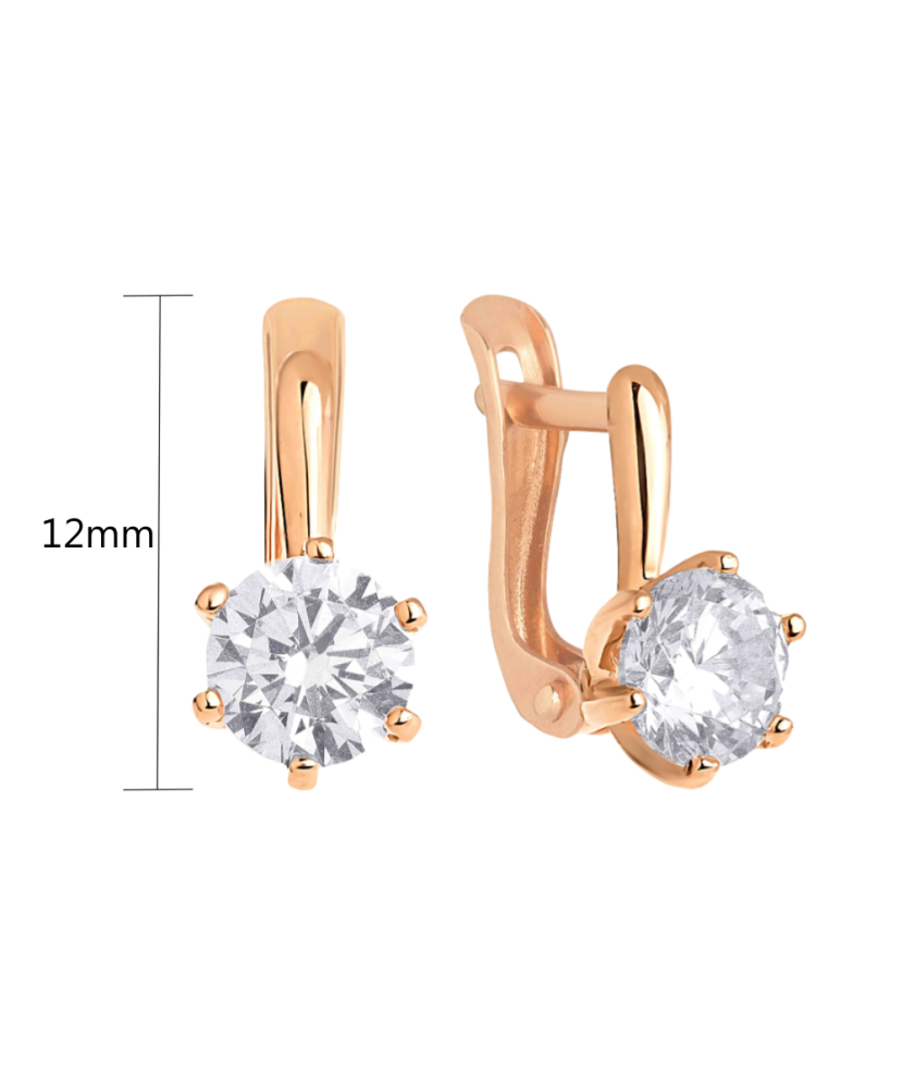 Золотые серьги с цирконом