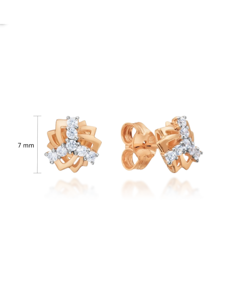 Zelta auskari ar cirkonijiem - Goldinga