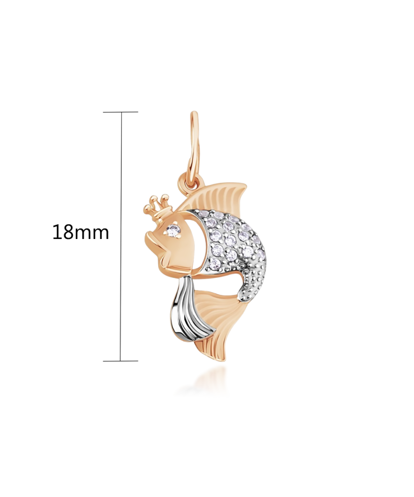 Zelta piekariņš ar cirkonijiem "Zivis" - Goldinga