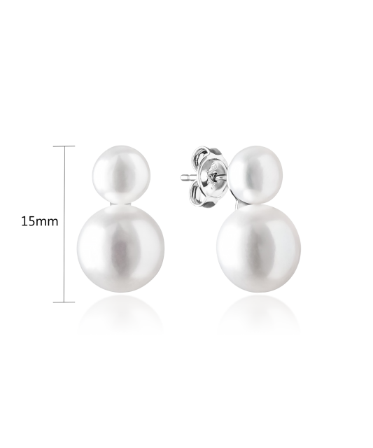 Серьги из серебра с натуральным жемчугом