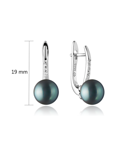 Серьги из серебра с натуральным жемчугом