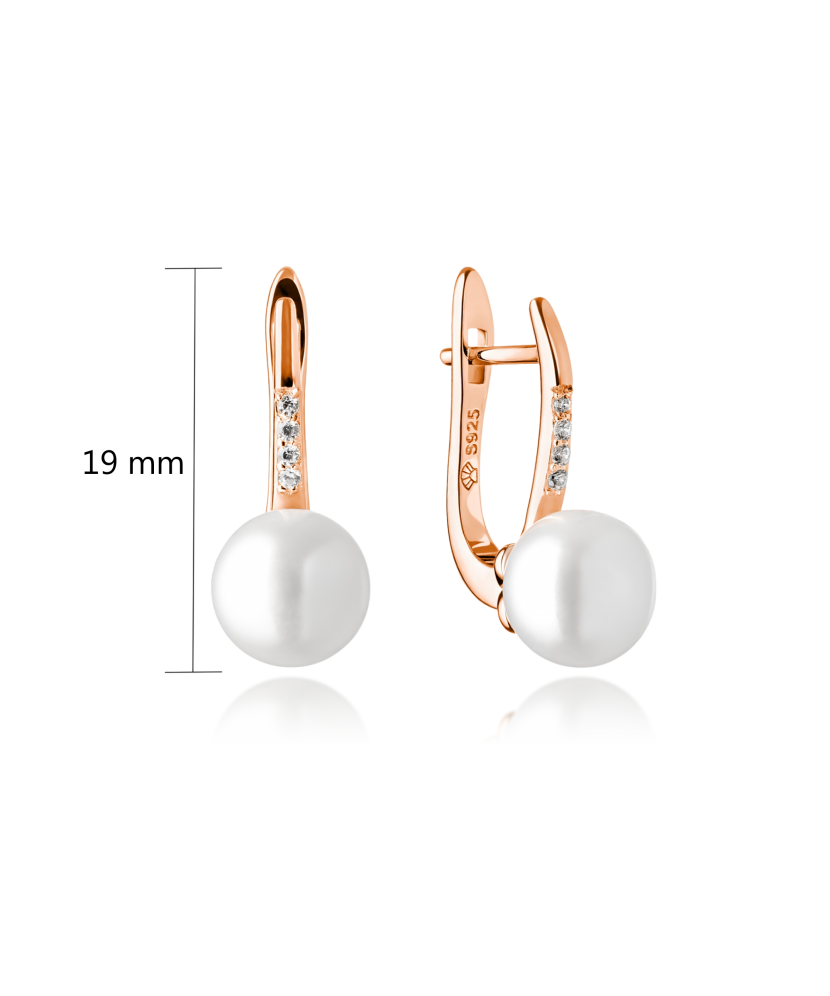 Apzeltīti sudraba auskari ar dabīgo pērli - Goldinga