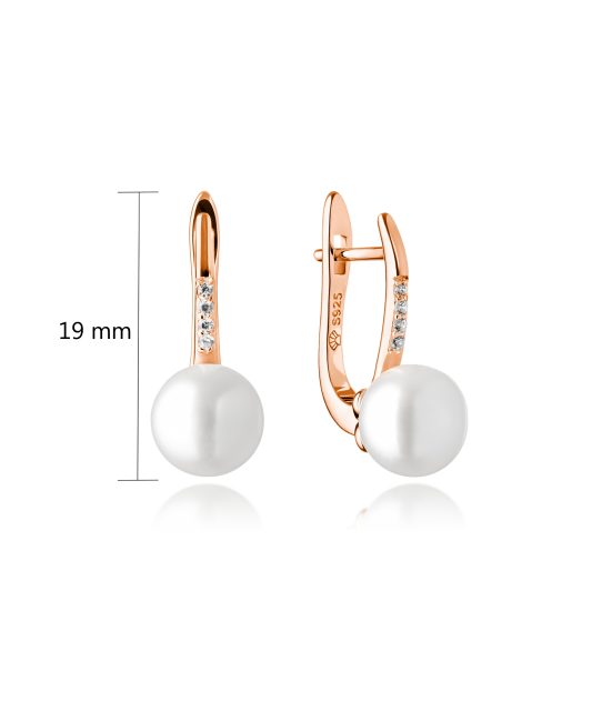 Apzeltīti sudraba auskari ar dabīgo pērli - Goldinga