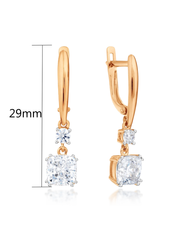 Zelta auskari ar kristāliem - Goldinga