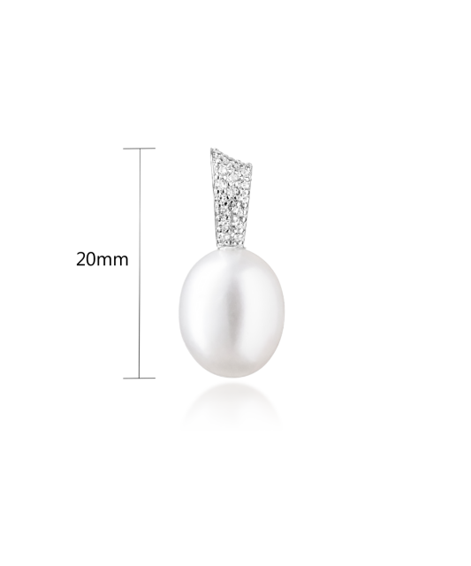 Pērļu piekariņš ar cirkonijiem un sudrabu - Goldinga