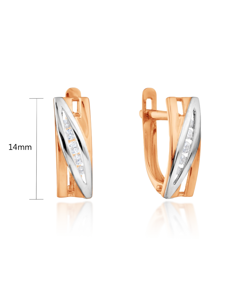 Zelta auskari ar cirkonijiem - Goldinga
