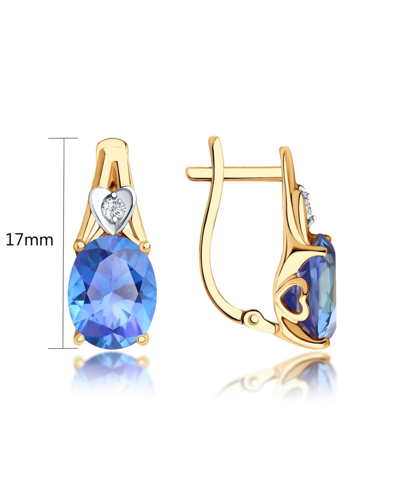 Zelta auskari ar topāzu un cirkoniju - Goldinga