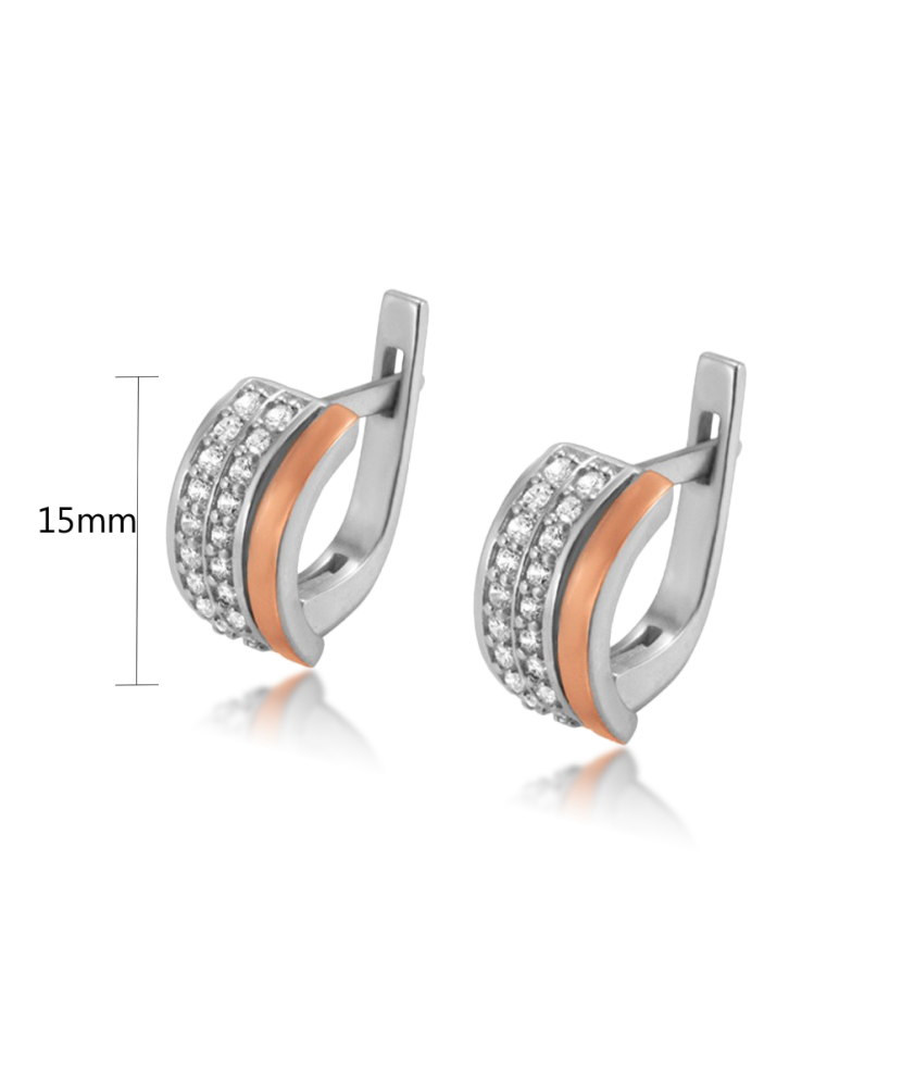 Sudraba apzeltīti auskari ar cirkonijiem - Goldinga