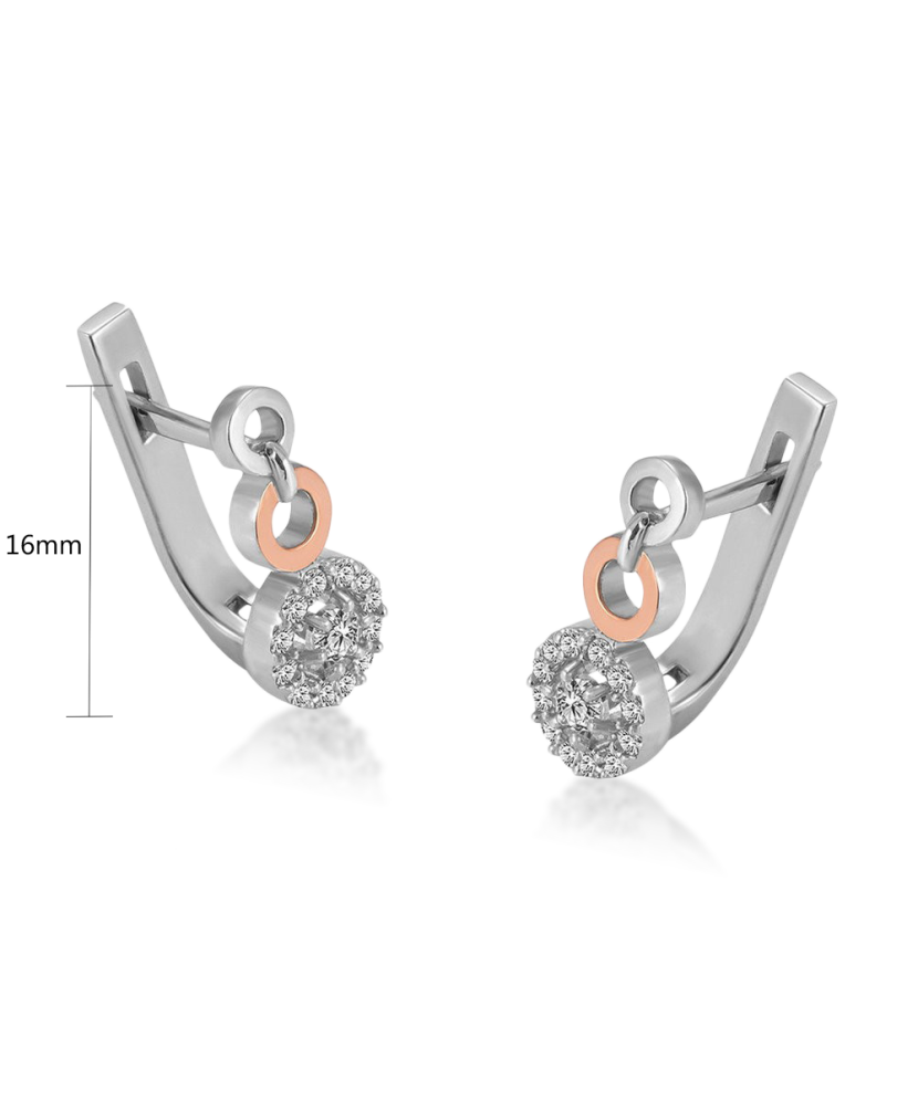 Sudraba apzeltīti auskari ar cirkonijiem - Goldinga