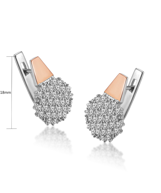 Sudraba apzeltīti auskari ar cirkonijiem - Goldinga