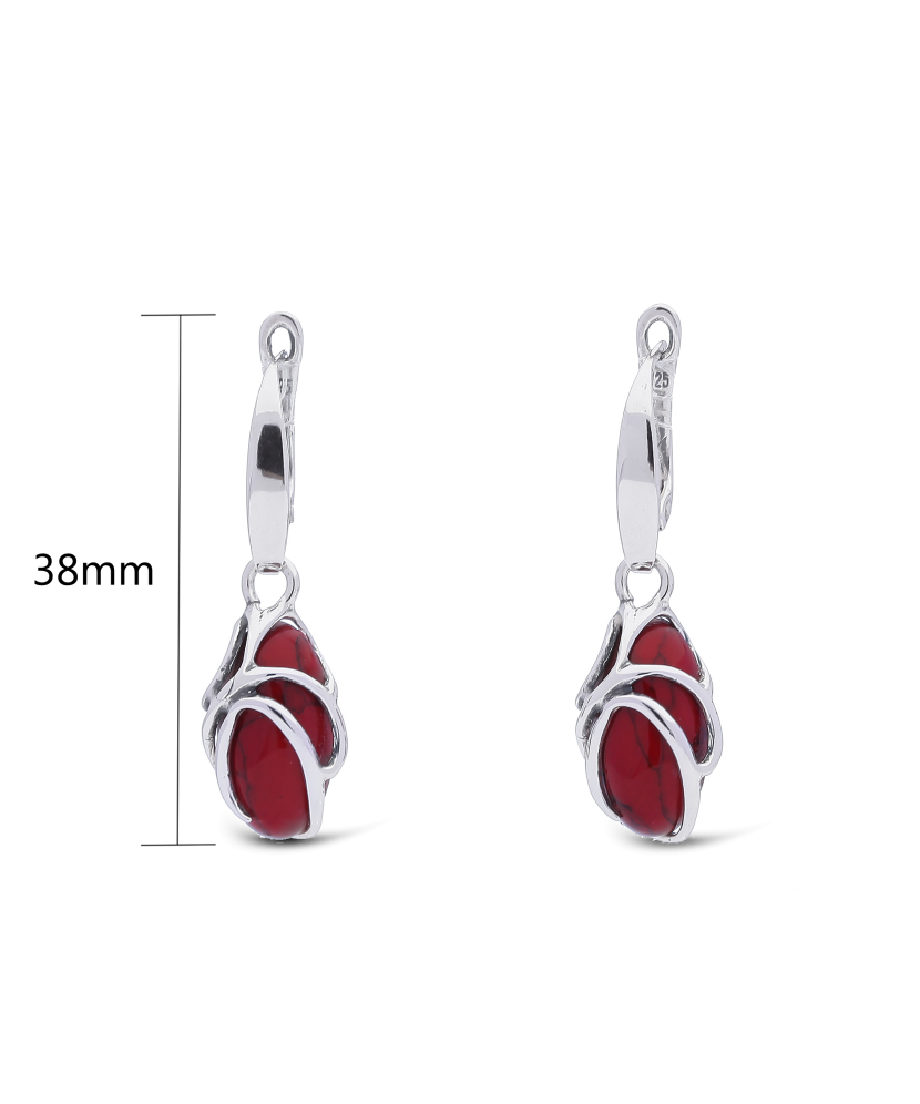 Серьги из серебра с кораллом