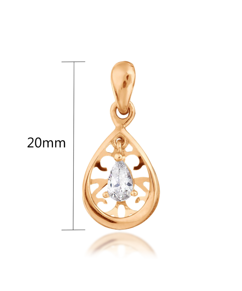 Золотой подвеска с цирконом