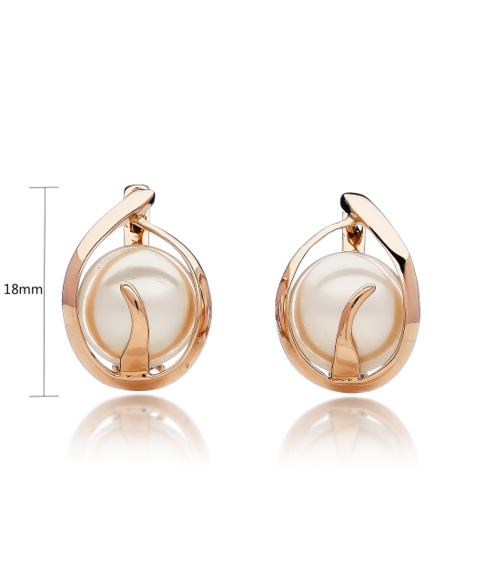 Zelta auskari ar pērli - Goldinga