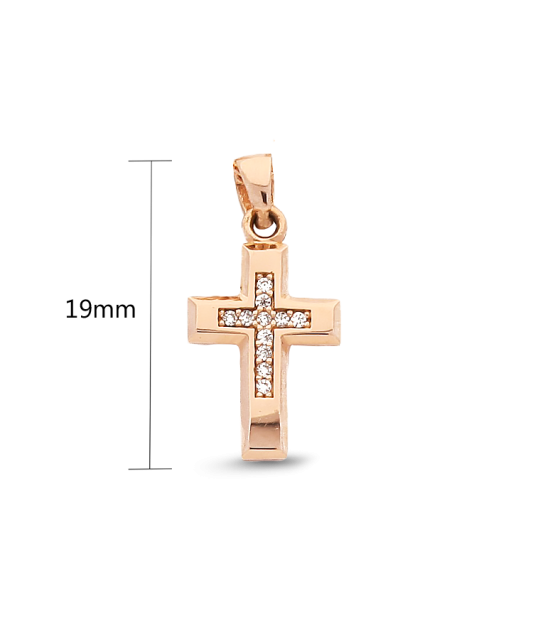 Zelta piekariņš ar cirkonijiem "Krustiņš" - Goldinga