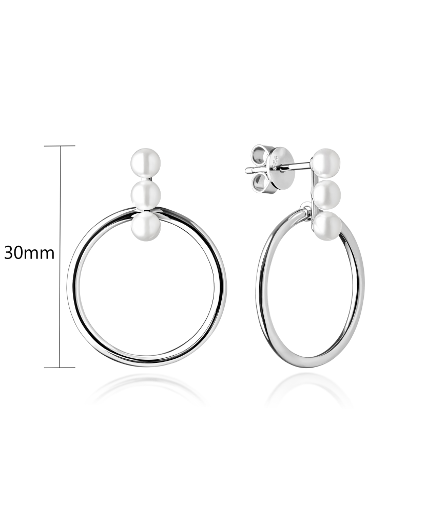 Серьги из серебра с натуральным жемчугом