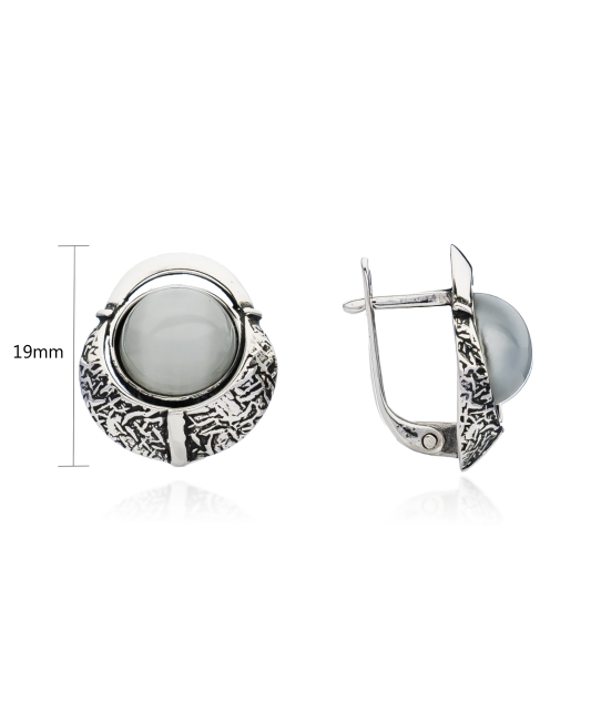 Sudraba auskari ar kaķa acs akmeni - Goldinga