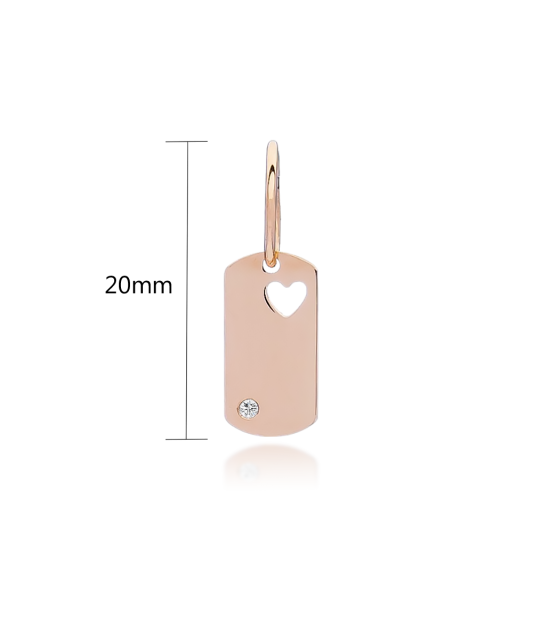 Золотой подвеска с цирконом пластина