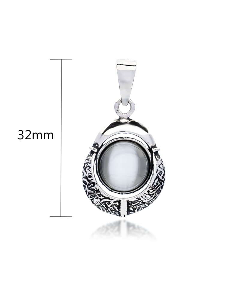 Sudraba piekariņš ar kaķa acs akmeni - Goldinga