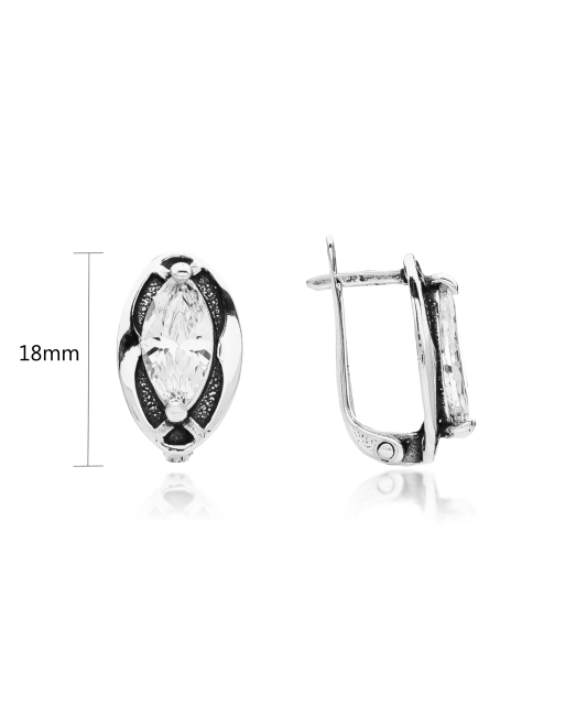 Серьги из серебра с цирконом