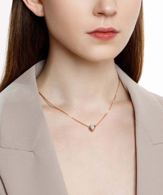 Zelta piekariņš ar cirkonijiem "Sirsniņa" - Zelta Kuloni - Goldinga