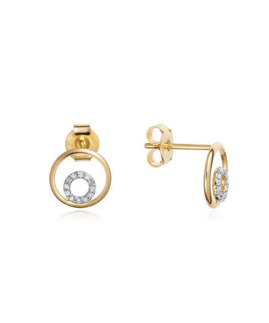 Dzeltena zelta auskari ar briljantiem - Goldinga