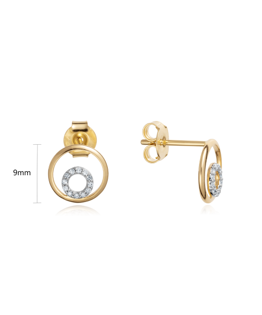 Dzeltena zelta auskari ar briljantiem - Goldinga