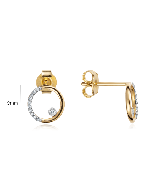 Dzeltena zelta auskari ar briljantiem - Goldinga