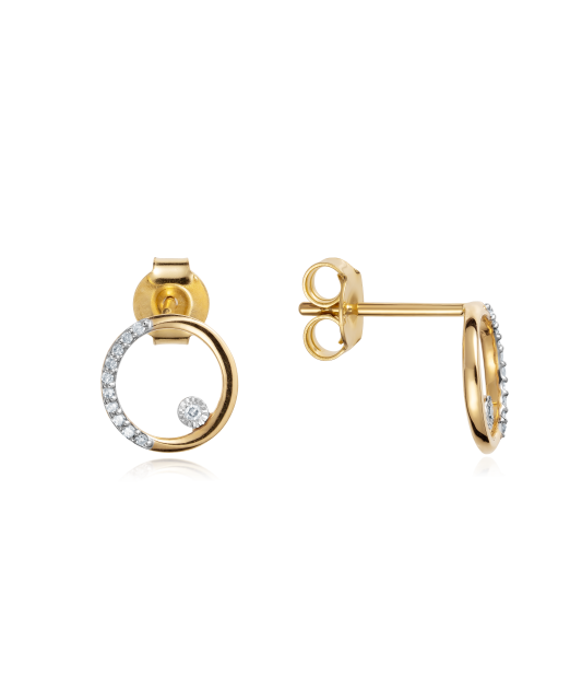 Dzeltena zelta auskari ar briljantiem - Goldinga