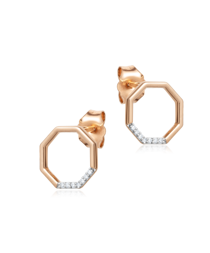 Zelta auskari ar dimantiem - Goldinga