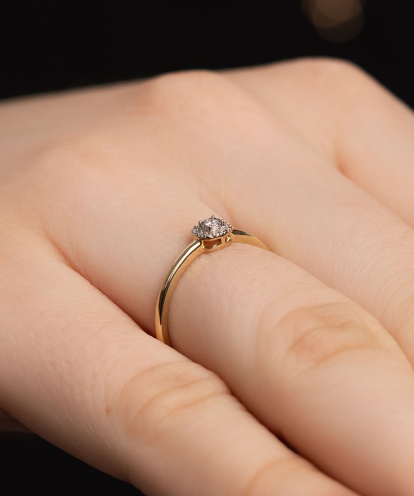 Dzeltena zelta gredzens ar dimantiem - Goldinga