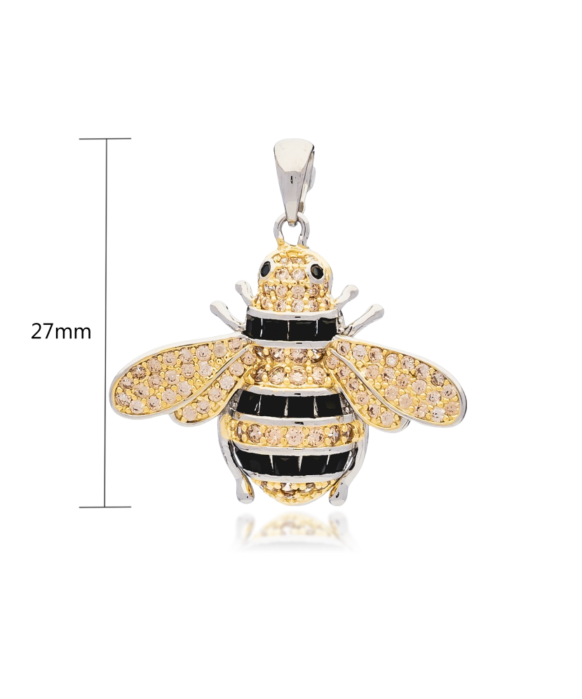 Серебряная подвеска с цирконами "Пчела"