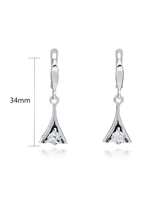 Серьги из серебра с кристаллом