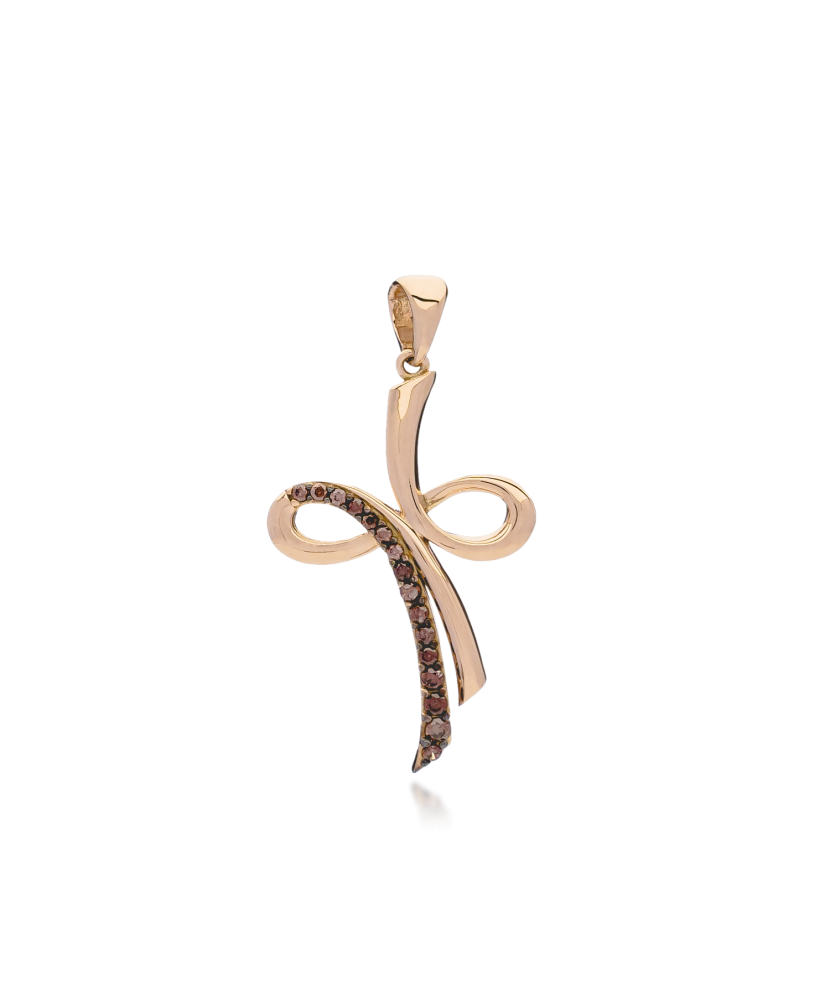 Золотая подвеска с дымчатыми топазами