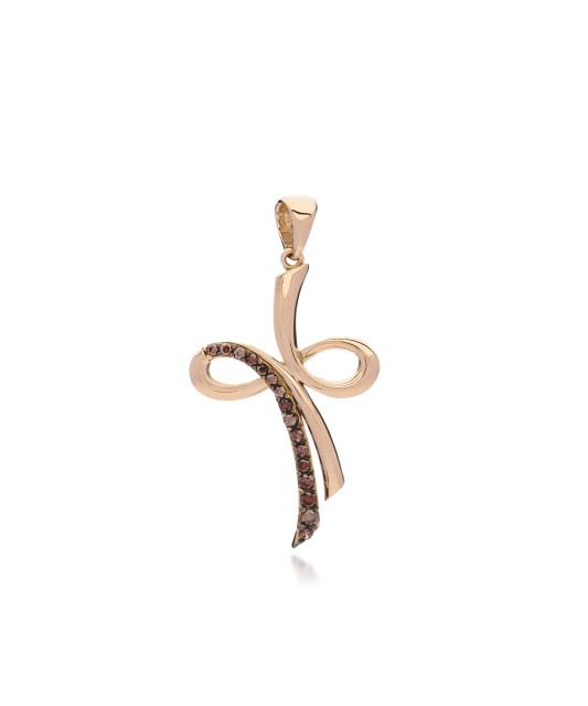 Золотая подвеска с дымчатыми топазами