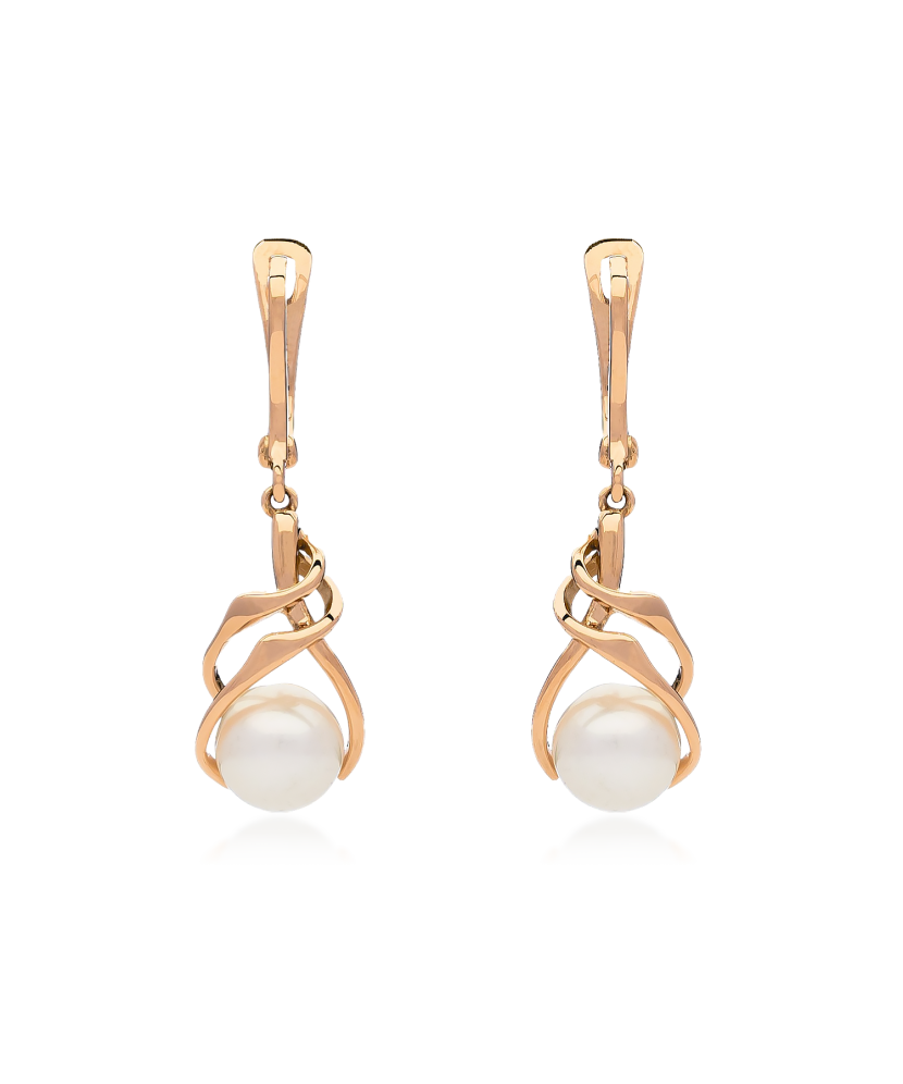 Золотые серьги с жемчугом