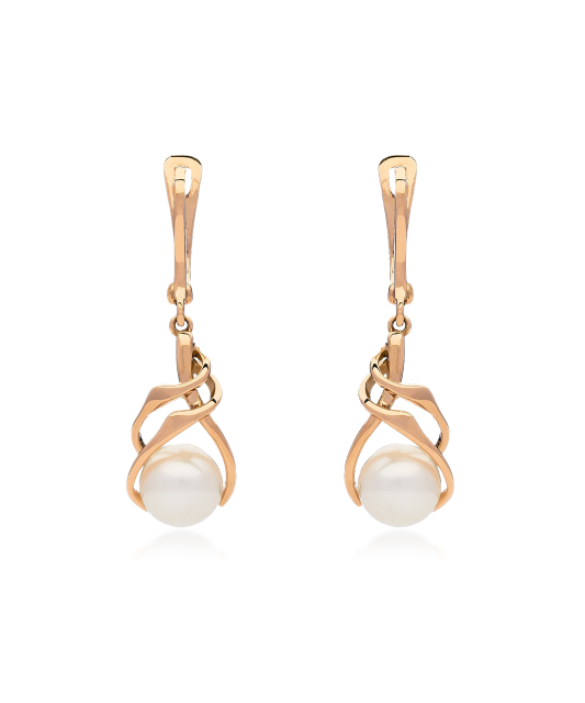 Zelta auskari ar pērlēm - Goldinga