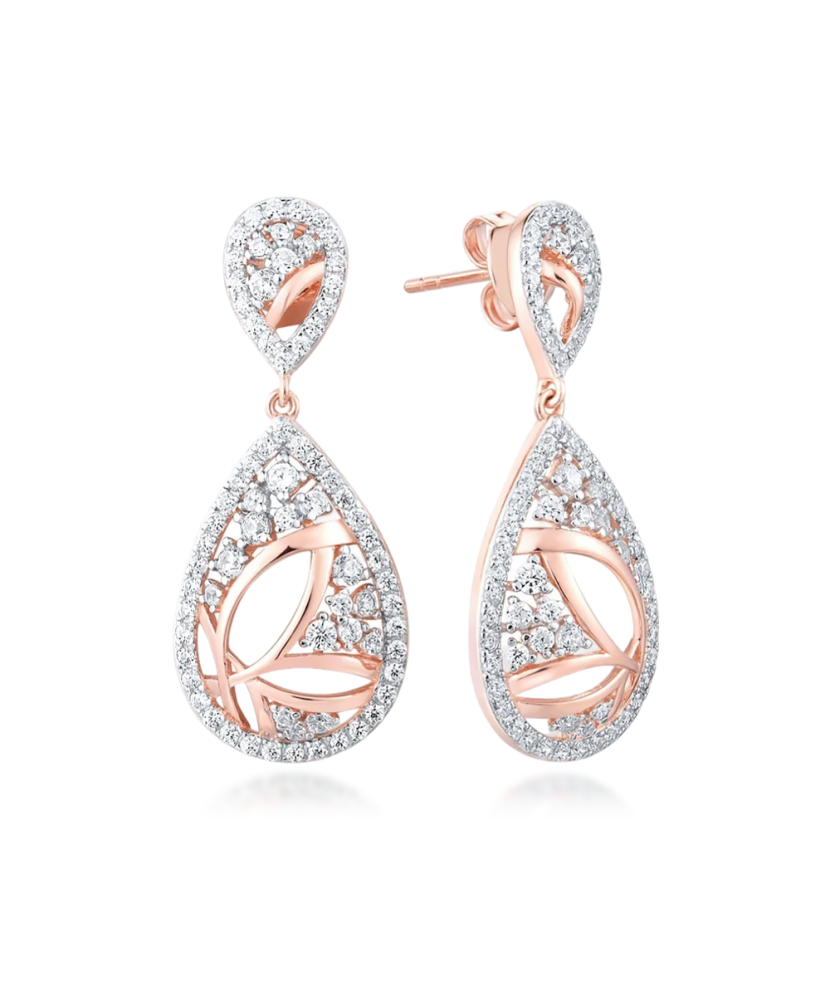 Apzeltīti sudraba auskari ar cirkonijiem