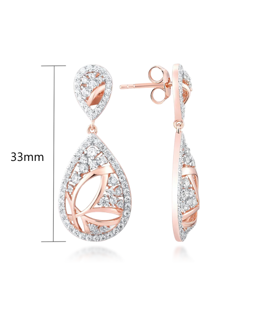 Apzeltīti sudraba auskari ar cirkonijiem