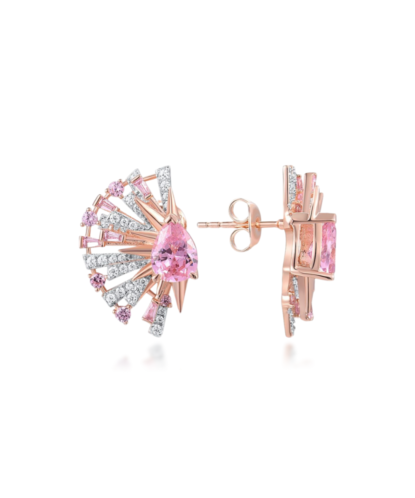 Apzeltīti sudraba auskari ar cirkonijiem