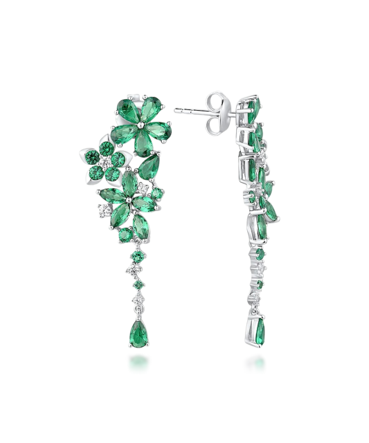 Sudraba auskari ar cirkonijiem un špineļiem - Goldinga